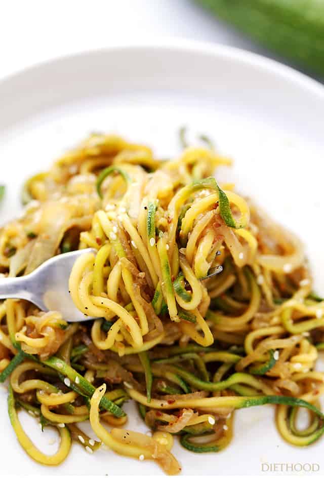 Stir Fry Zucchini Noodles recipe