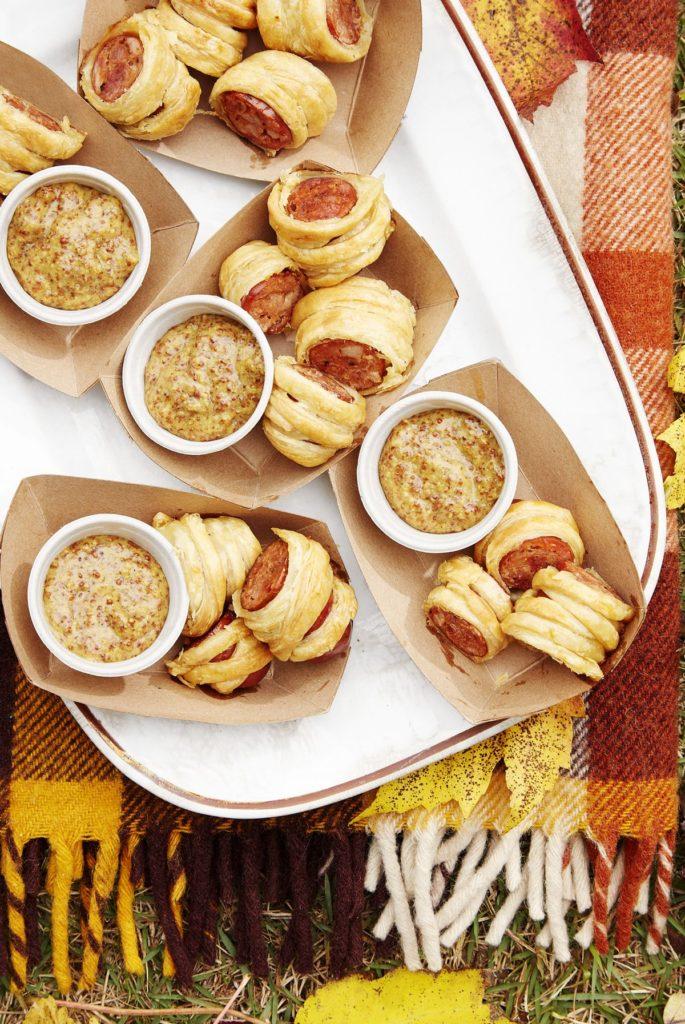 Cajun Sausage Puffs With Bourbon Mustard recipe