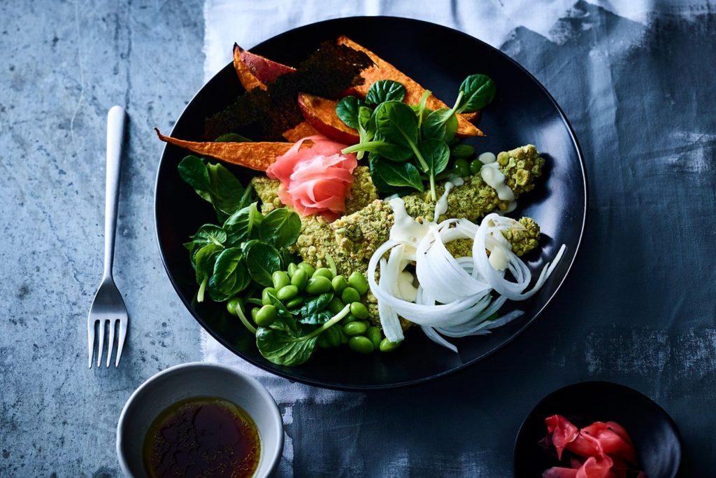 Wasabi fish and chips bowl recipe