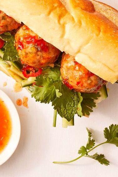 Gingery Pork Meatball Subs recipe