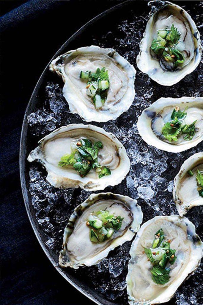 Oysters on the Half Shell with Ceviche Topping recipe