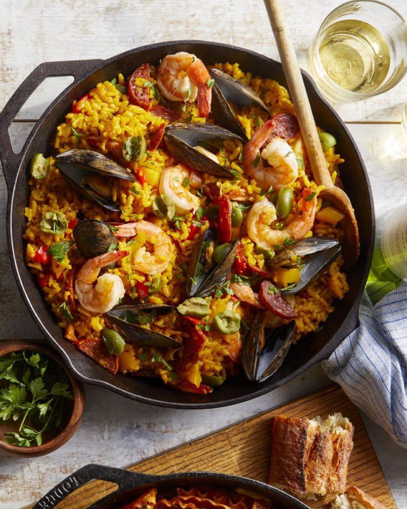 Seafood and Chorizo Paella recipe