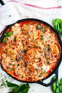 One Pot Skillet Ravioli Lasagna recipe