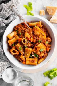 One Pot Rigatoni Bolognese recipe