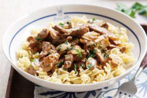 Speedy beef stroganoff recipe