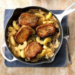 Apples ‘n’ Onion Topped Chops recipe