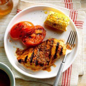 Grilled Basil Chicken and Tomatoes recipe