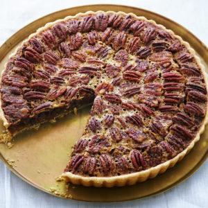 8. Pecan and Chocolate Tart with Bourbon Whipped Crème Fraîche recipe