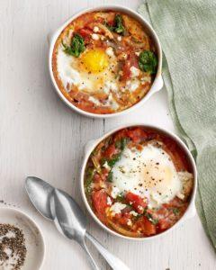 Baked Eggs with Spinach and Tomato recipe