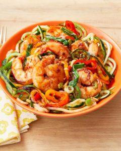Spicy Shrimp Stir Fry with Zucchini Noodles recipe