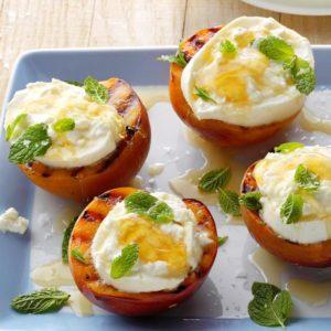 Grilled Nectarines with Burrata and Honey recipe