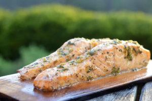 Cedar Planked Salmon with Lemon, Garlic & Herbs recipe