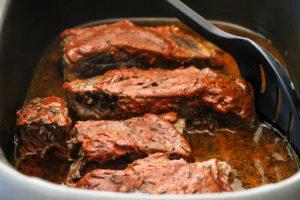 Beef ribs cooked in instant pot
