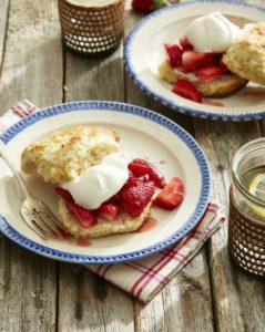 Brandied Strawberry Shortcakes with Malted Whipped Cream recipe