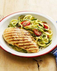 Grilled Chicken with Zucchini Noodles recipe