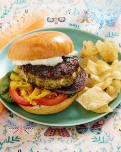 Spinach and Feta Chicken Burgers recipe