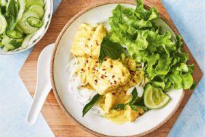 Turmeric snapper with mint, cucumber and celery salad recipe