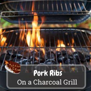 pork ribs on a charcoal grill