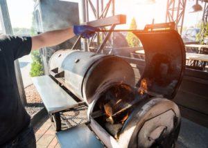 pork ribs on a smoker