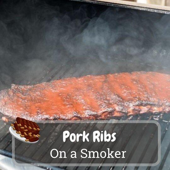 pork ribs on a smoker