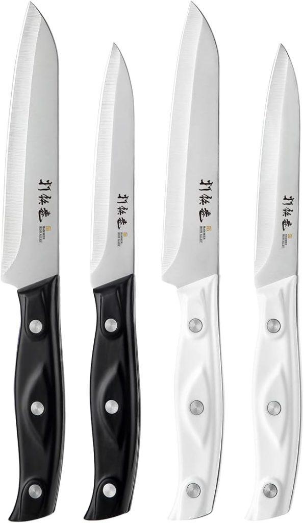 4PCS Paring Knife - 4/4.5 inch Fruit and Vegetable Paring Knives - Ultra Sharp Kitchen Knife - Peeling Knives - German Stainless Steel-ABS Handle