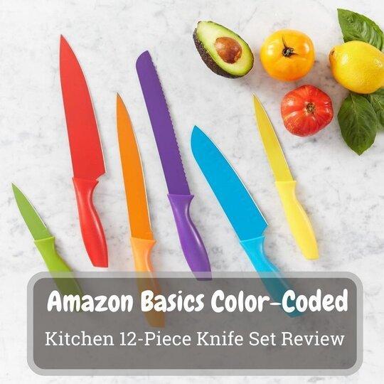 Amazon Basics Color-Coded Kitchen 12-Piece Knife Set Review