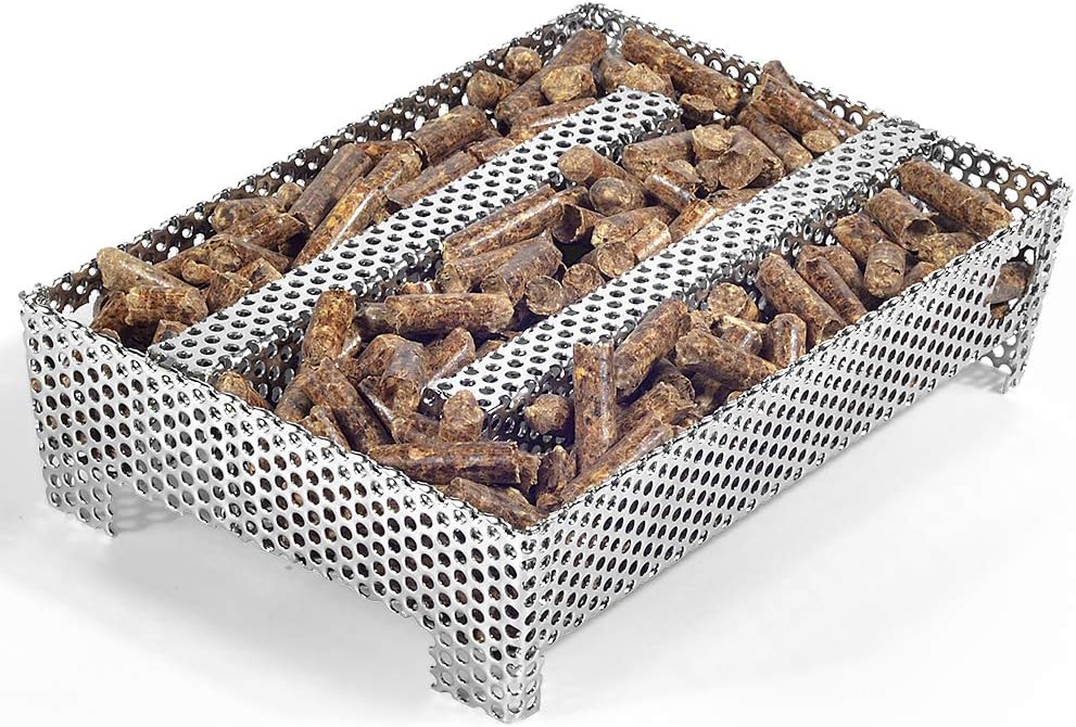 Buzzlett 12 Hours Pellet Maze Smoker Tray, Perfect for Hot or Cold Meat, Cheese, Fish and Pork Smoking, 5 x 8