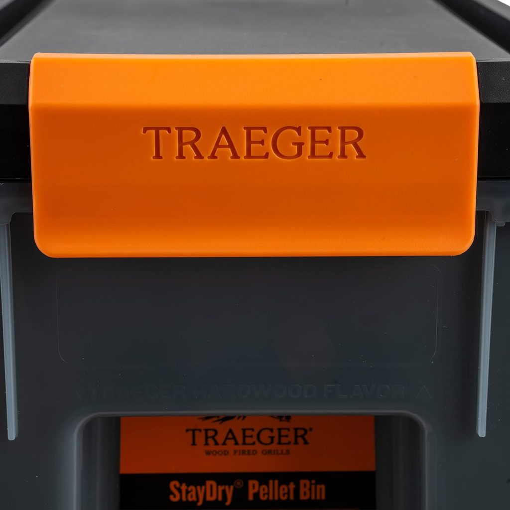 Traeger Pellet Grills BAC637 Stay Dry Pellet Bin, Wood Pellet Storage with Locking Lid, Black