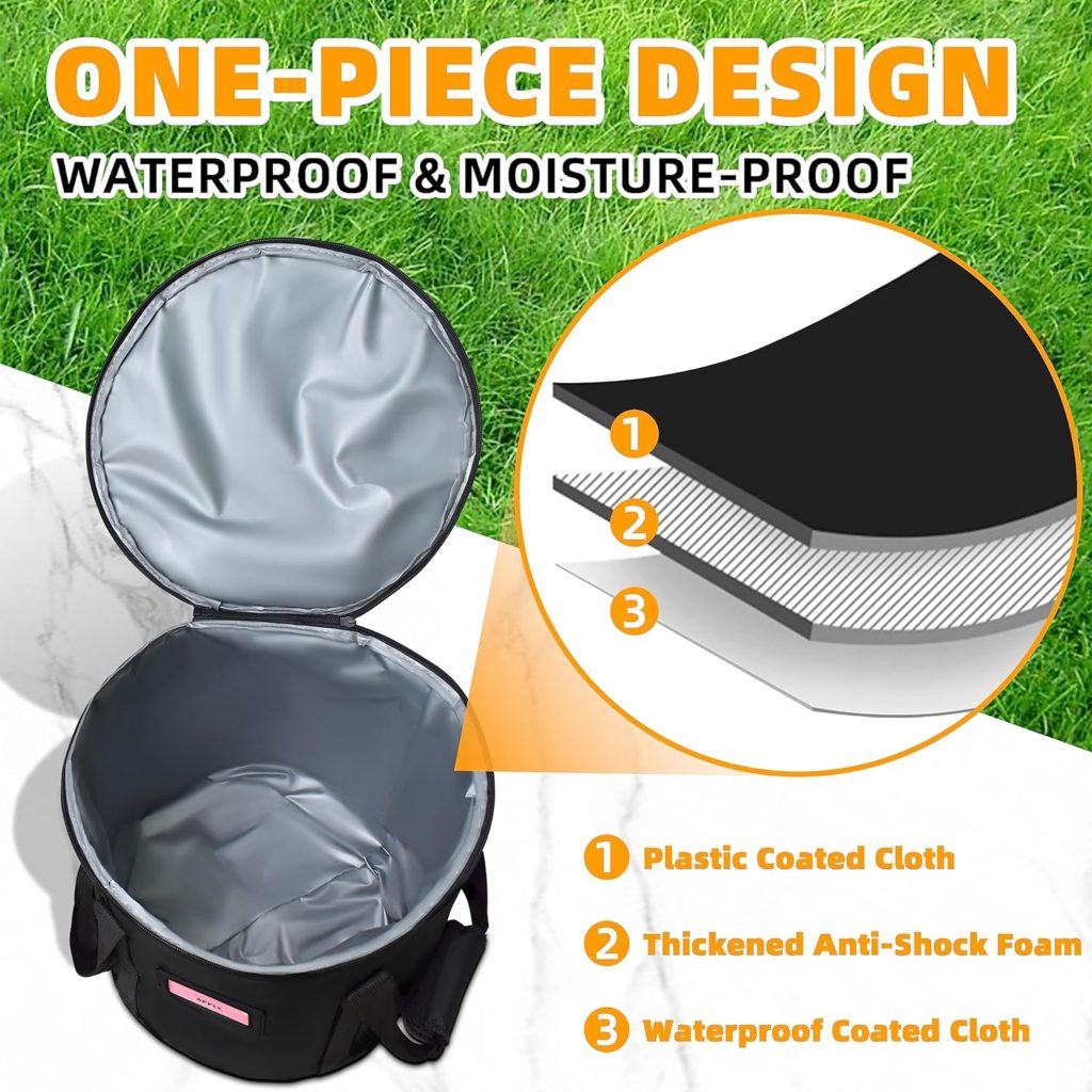 Upgraded 20LBS Pellet Grills Stay Dry Pellet Bin - Wood Pellet Storage Bag Container - Smoker Pellet Dispenser - Anti-Shock Foam Layer Reduces Wood Pellets/Charcoal Chipping