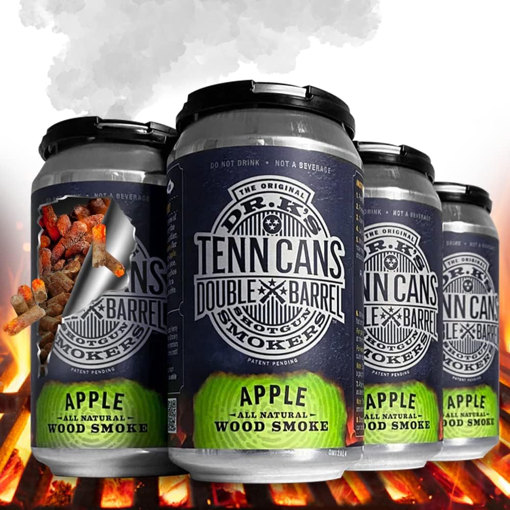 Dr. Ks Tenn Cans 6 Pack, Apple - Convenient, No Mess Smoke Tube Grilling Gifts for Men | Premium Apple Pellets in an Easy to Use Can | Championship Flavor  Smoke Every Time, Up to 1hr Smoke Per Can