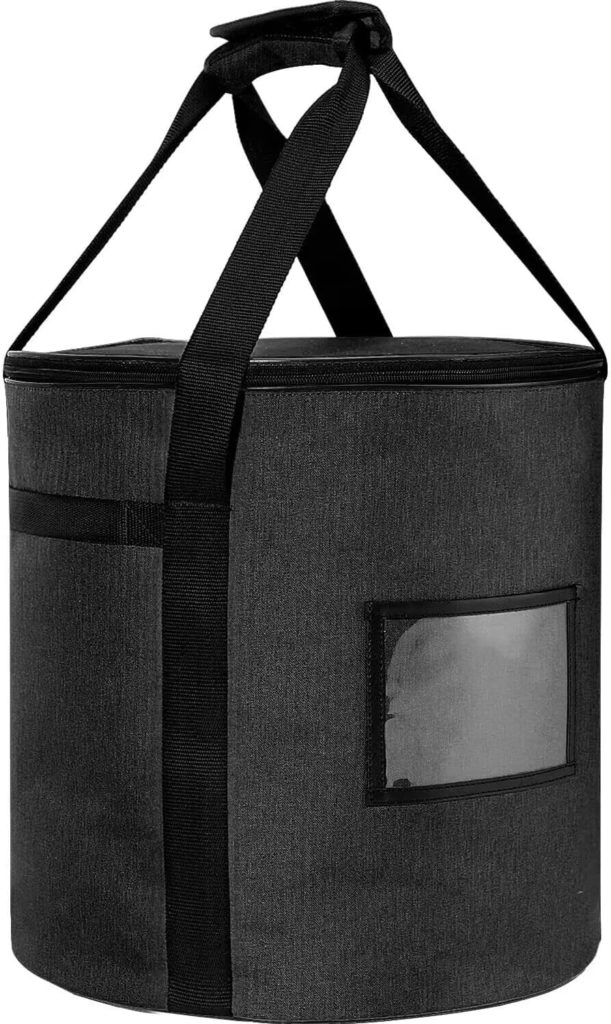 ZELARMAN Fuel Pellet Storage Bag, 20 LBs Wood Pellet Container，Waterproof Smoker Charcoal Storage Dispenser， Bucket for Campping, Grill, Outdoor