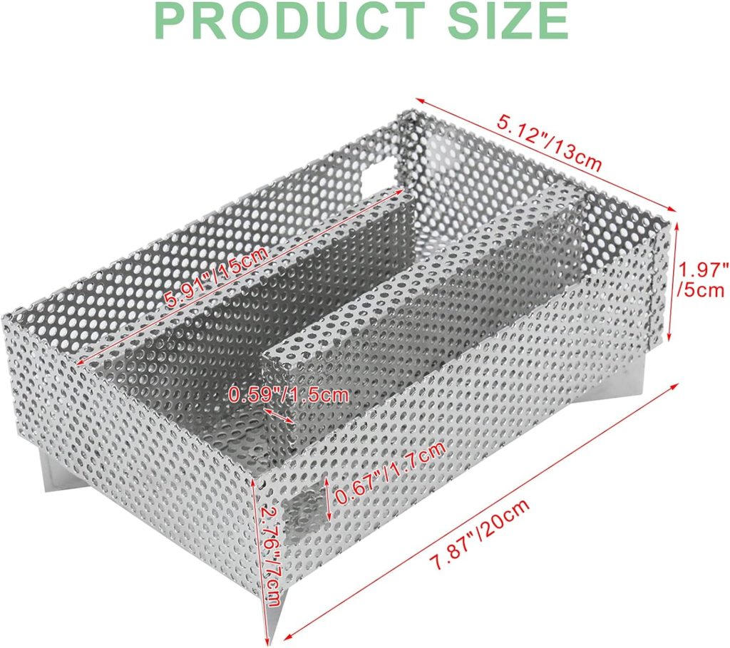 Finderomend Smoker Tray 12 Hours Pellet Maze Smoker Tray, Perfect for Hot and Cold Smoking Meat, Fish, Cheese Pork Smoking with Wood Pellets - Works in Any Type of Grill or Smoker, 5 x 8