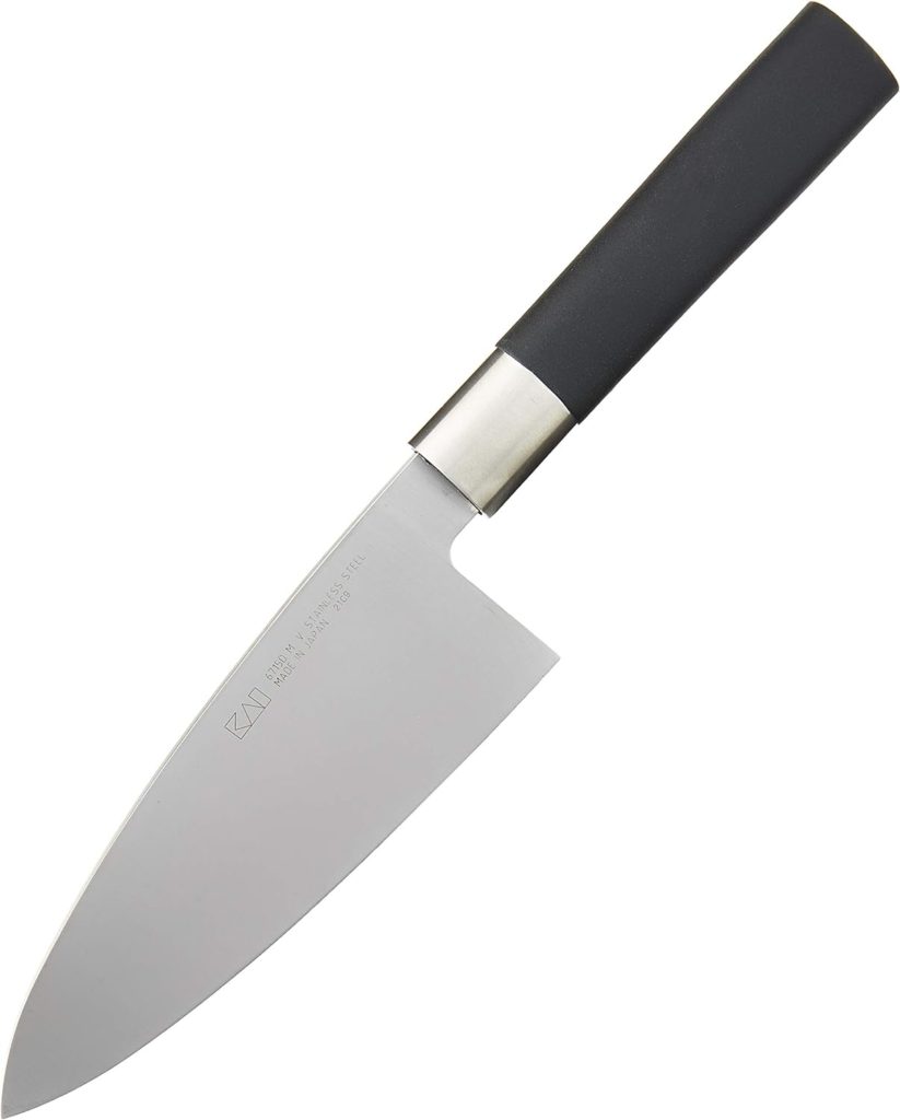 Kai Wasabi Deba Knife 6, Traditional Japanese Knife For Fish And Poultry, Stainless Steel Blade, Comfortable Handle, Handcrafted Japanese Kitchen Knives