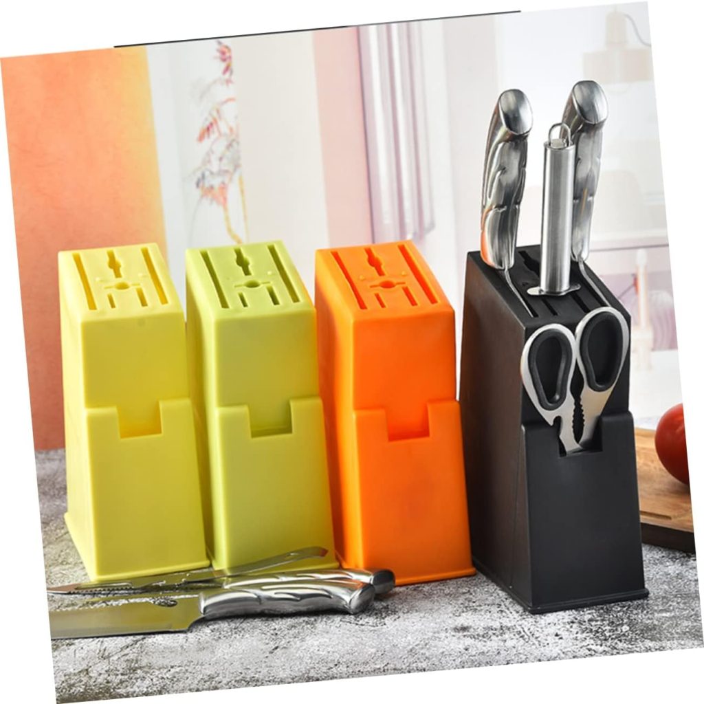 MAGICLULU 2pcs Block Butcher Universal Holder Storage Stainless Steel Storage Pull Holder Block Japanese Scissors Stand Storage Rack Kitchen