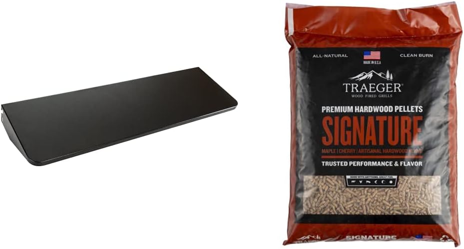 Traeger BAC363 34 Series Folding Shelf  Grills Signature Blend 100% All-Natural Wood Pellets for Smokers and Pellet Grills, BBQ, Bake, Roast, and Grill, 20 lb. Bag