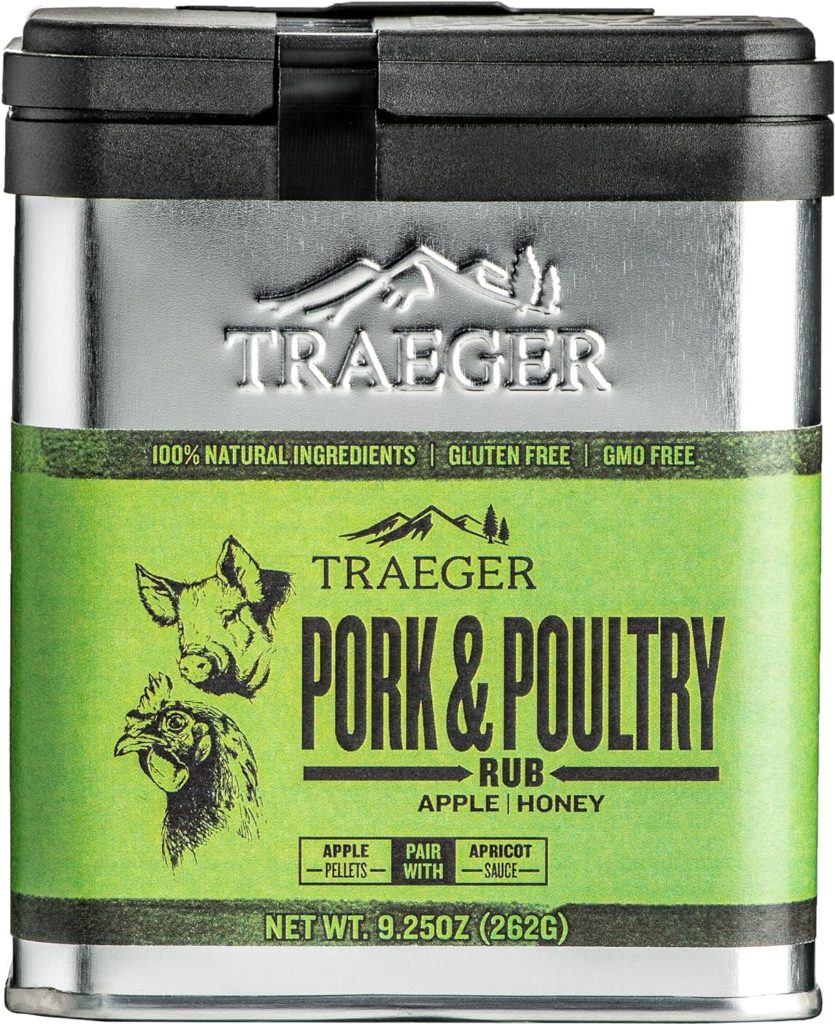 Traeger Grills Signature Blend 100% All-Natural Wood Pellets for Smokers and Pellet Grills, BBQ, Bake, Roast, and Grill, 20 lb. Bag  Grills SPC171 Pork and Poultry Rub with Apple and Honey