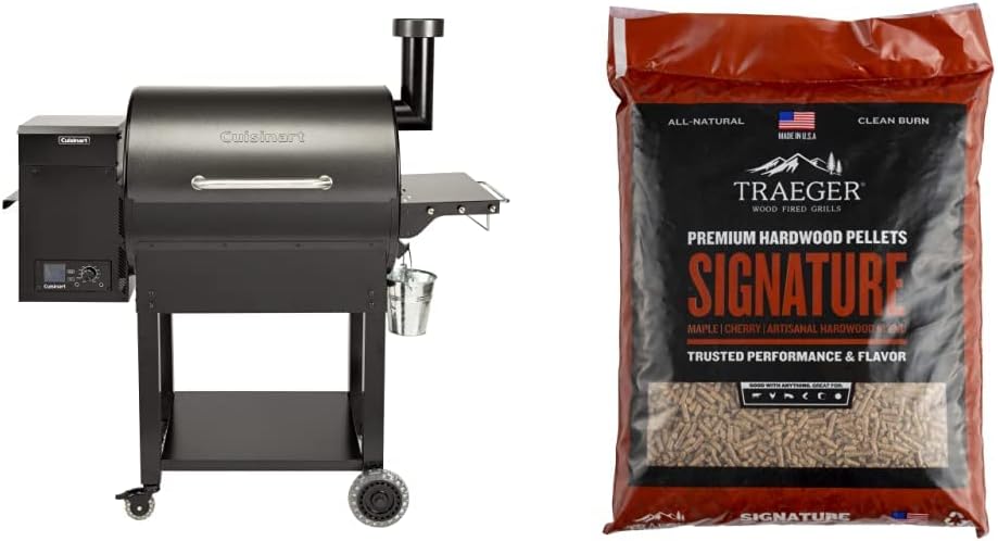 Cuisinart CPG-700 Grill and Smoker, 52x24.5x49.3  Smoker  Traeger Grills Signature Blend 100% All-Natural Wood Pellets for Smokers and Pellet Grills, BBQ, Bake, Roast, and Grill, 20 lb. Bag