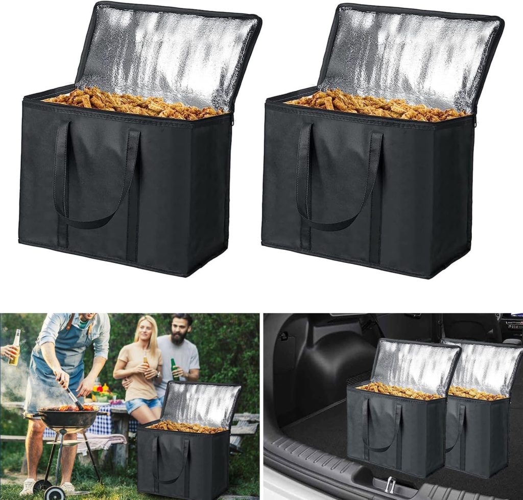 HJW 20LBs Black Wood Pellet Storage Containers for Smoker, Fuel Pellet Storage Bag for outdoor, Smoker Pellet Dispenser - Wood Pellet Storage Bucket/Charcoal Chipping, 2Pack