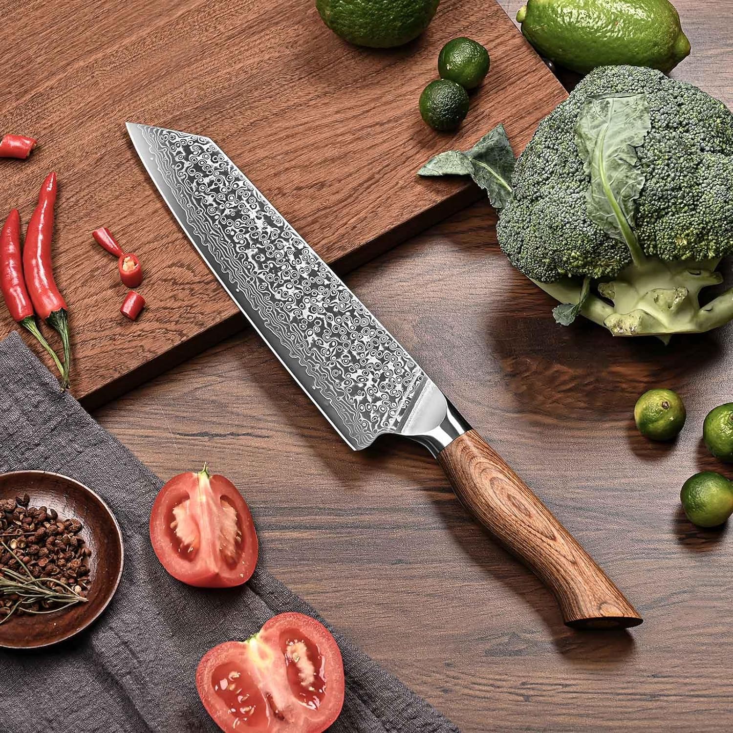 Chef Knife - 8 inch Japanese VG10 Core - Super Sharp Kitchen Knife - Ergonomic Handle - Multipurpose Cooking Knife - Professional Chef knife for Home Restaurant